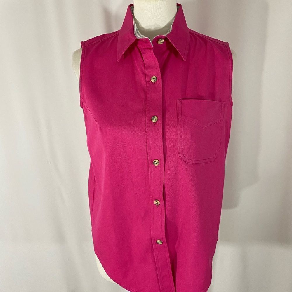 Rods Western Store Pink Sleeveless Button Down Top